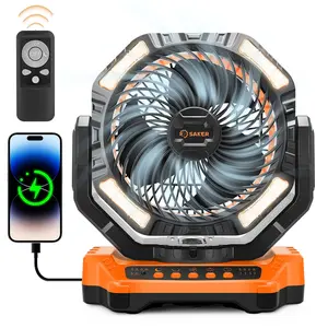 Saker Rechargeable Camping Fan - 20000mah/40000mah battery powered tent fan, perfect for gifts to friends. Charging Blades Cable