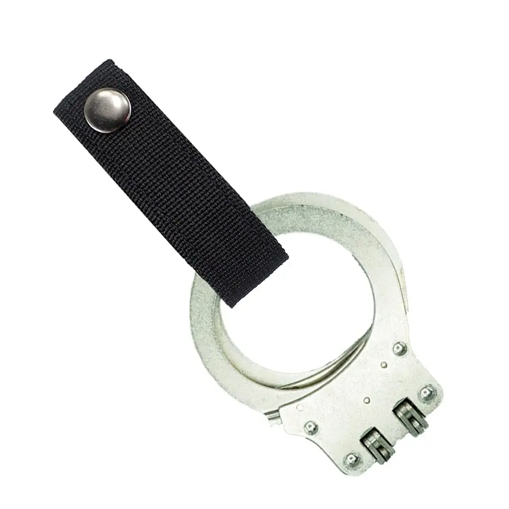 1 x Nylon Molle Handcuff Strap Holder, 0.54oz (16g), 1 Inch Wide, Strong Metal Snap Fastener, for Duty Belt Tactical Gears, Attaches to Molle Rigs