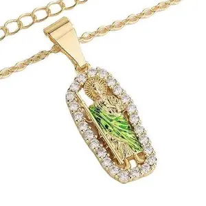 Sterling Silver St Benedict/St Michael/St Christopher/Archangel Raphael Gabriel Metatron/Virgin Mary/St Joseph/St Anthony Crucifix Pendant Bible Verse Prayer Necklace Jewelry for Men Women