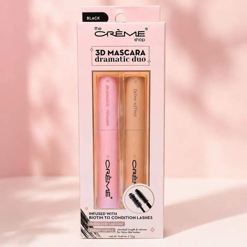 The Créme Shop 3D Mascara Dramatic Duo Infused With Bioton - Black