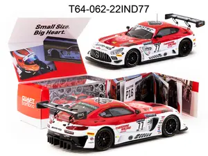 TARMAC WORKS Mercedes-AMG GT3 T64-062-22IND77 Indianapolis 8 Hour 2022 Winner 1:64 Scale Diecast Model Car with Special Packaging & Story Booklet