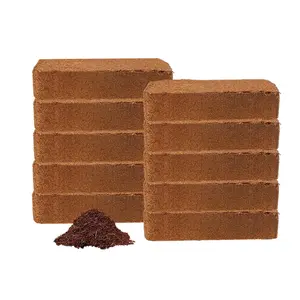10 Organic Fiber Coconut Bricks - 100% natural organic compressed coconut fiber for planting, herbs