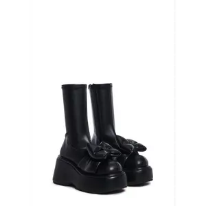 Make It Mine Bow Booties - Black