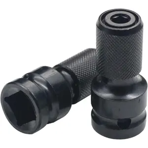 2 count 1/2 inch Square Drive to 1/4 inch Hex Female Socket Adapter Converter Chuck Adapter for Impact Air and Electric Wrench