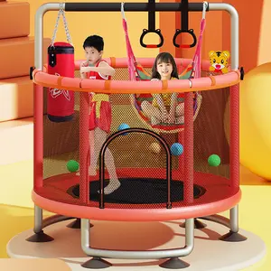 55’’ Trampoline for Kids with Safety Enclosure, Adjustable Indoor-Outdoor Trampoline with Swing, Indoor & Outdoor Toddler Trampoline, Ultra Safe Design with Multi Activity Accessories, Perfect Toddler Gift for Boys & Girls Ages 1–8