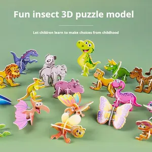 (100 pcs) 3D animal puzzle set, toys and gifts for children to play with. 3D Paper Creative DIY Puzzle,The set contains puzzles of animals, insects, dinosaurs and airplanes.Boost imagination, sharpen focus, & build hands-on skills.educate