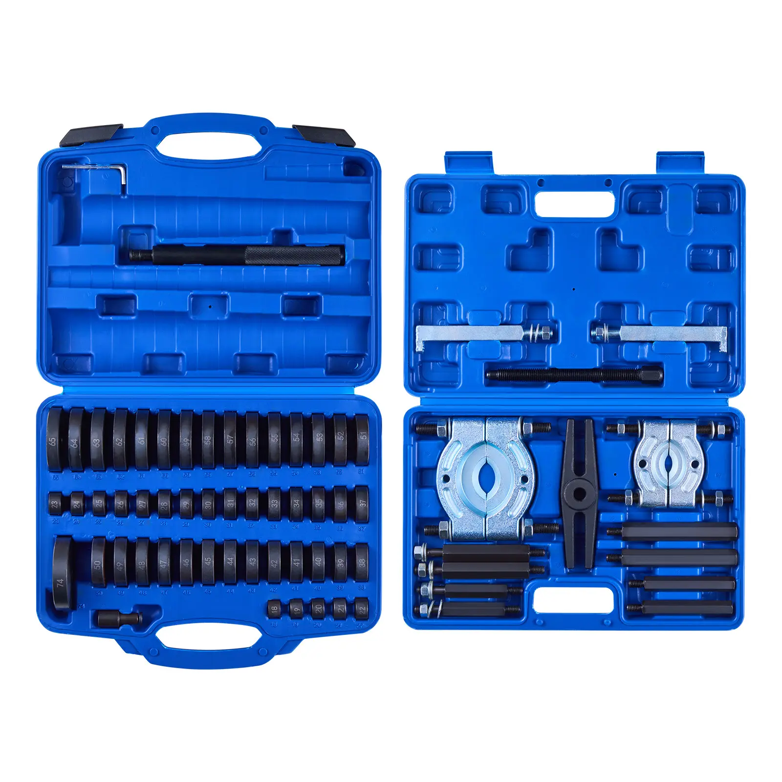 【DealsForYouDays】VEVOR 2-in-1 Bearing Press & Bushing Driver Tool Set52+14 Pcs Automotive Tools with 49 BushingsSeparatorsJawsRace & Seal DriverHeavy Duty Specialty Mechanic Removal Installation Kit with CaseSpecialty Mechanic Tools