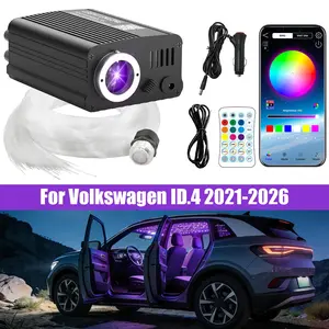 16W Twinkle 500/550pcs Starlight Headliner Kit, 0.03in 605ft/9.8ft Small Size Fiber Optic Car Star Roof Lights with Bluetooth APP/Remote Control For Volkswagen ID.4 2021-2026