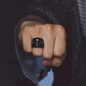 FaithHeart Skull Ring Stainless Steel Skull Skeleton Band Ring