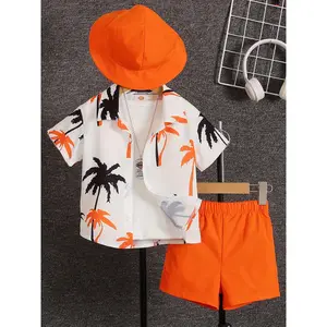 [Summer fashion] Boys Summer fashion Street Shirt Two Piece Set |    shirt and shorts