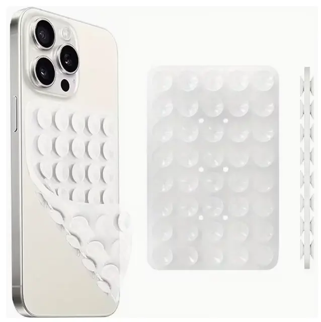 2PCS Silicone Double-Sided Suction Cup Phone Case Detachable Mount, Sticky Phone Grip with Higher Suction Power for , Hands-Free Phone Accessories Holder (White) Cardboard Cardboard Cardboard