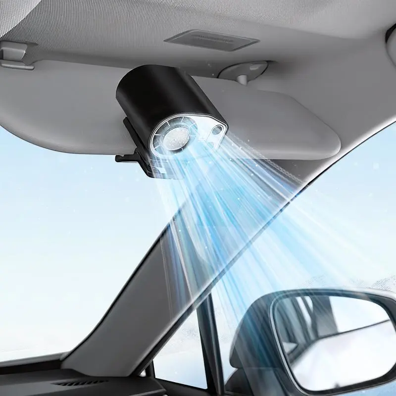 JOYTUTUS Semiconductor Cooling Clip-On Fan - Portable Clip Fan, Car Accessories, 360° Rotatable, 100-Speed Adjustable, USB Rechargeable, 3000mAh 20Hr Battery, LED Display, Cool Tech Gadget, Cars Accessories
