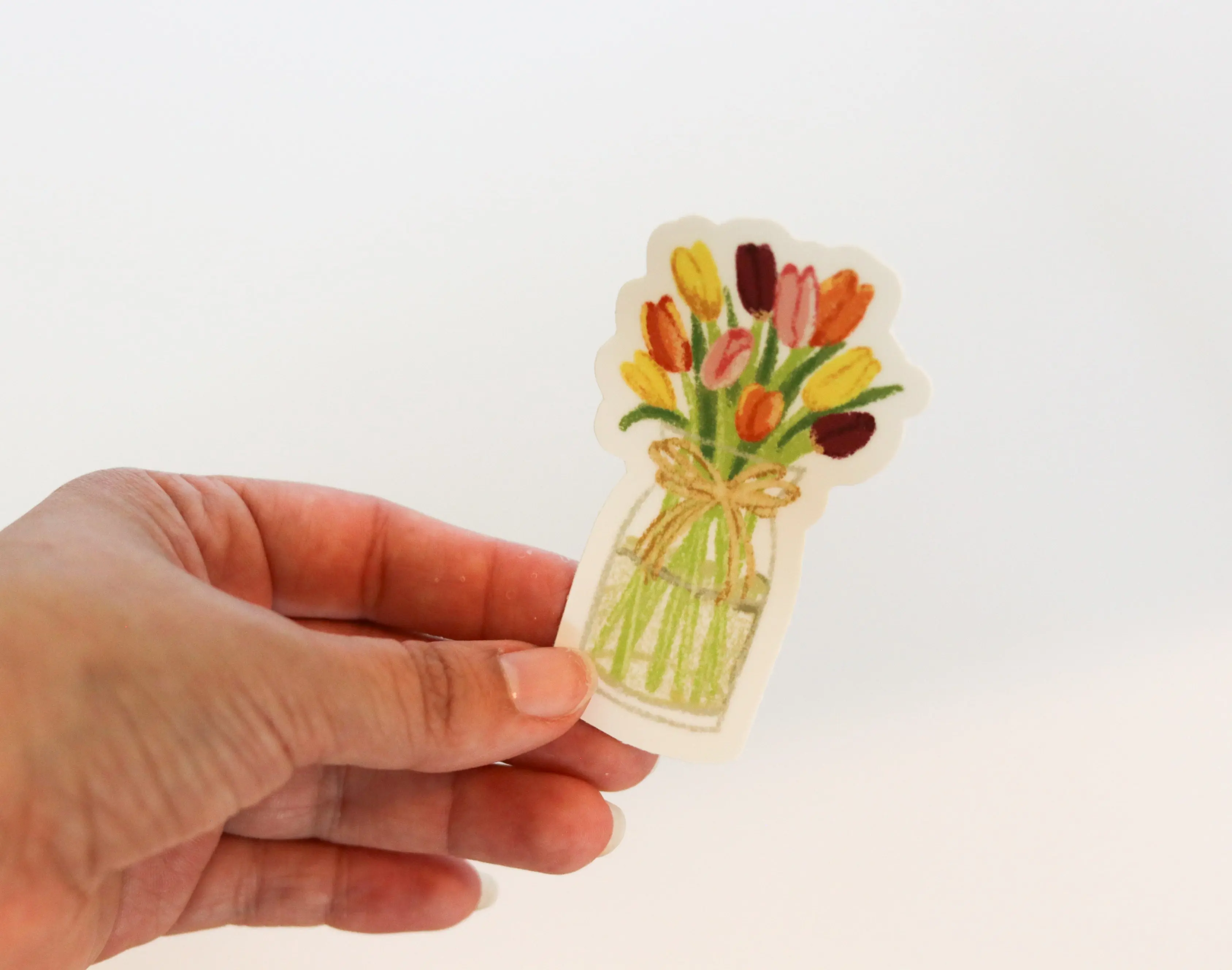 Multicolor Tulips in Vase Sticker