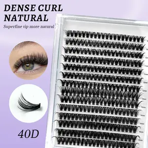 LC Lash 40D 50D 60D 80D 100D-MIX(9-16mm ) Clusters 280Pcs Individual Cluster Lashes，Resuable Soft Glue Bonded Lash Extensions，Use in multiple scenarios