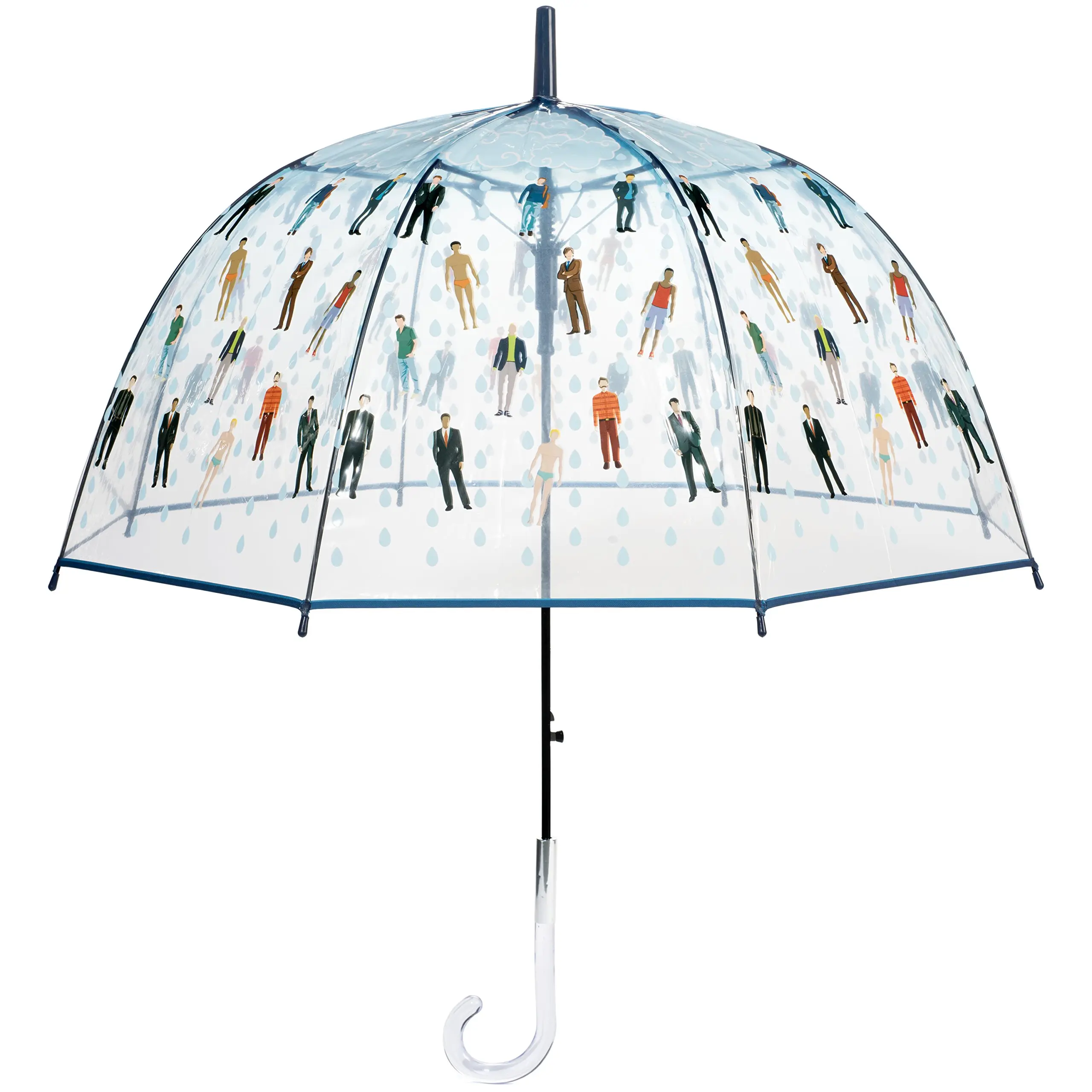 Maad Raining Men Clear Bubble Dome Umbrella - Perfect White Elephant Gift or Birthday Gift, Modern, Acrylic Handle, Aluminum Frame, Auto-Open, Spacious Canopy, Outdoor Use, Umbrella
