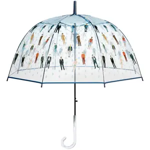 Maad Raining Men Clear Bubble Dome Umbrella - Perfect White Elephant Gift or Birthday Gift, Modern, Acrylic Handle, Aluminum Frame, Auto-Open, Spacious Canopy, Outdoor Use, Umbrella
