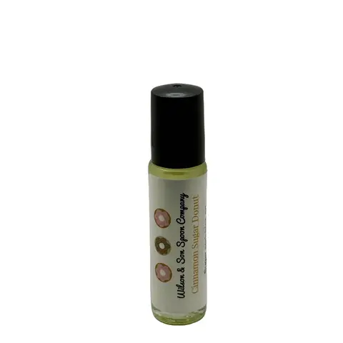 Wilson & Son Spoon Company Cinnamon Sugar Roll-On Scented Body Oil - Gentle Vegan Cosmetic for Sensitive Skin, Almond Oil Carrier, Vanilla, 10 ml, Moisturizes, Smooth Non-Sticky Finish, Long-Lasting Aroma, Body Care, Signature Scent, Pulse Points