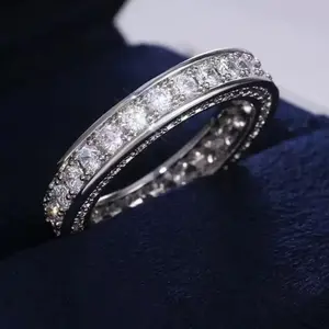 Metallic Cubic Zirconia Ring Size 6-9 Instant Glow-Up 360° Shine Sleek Finish Micro-Inlay Craft for Any Outfit