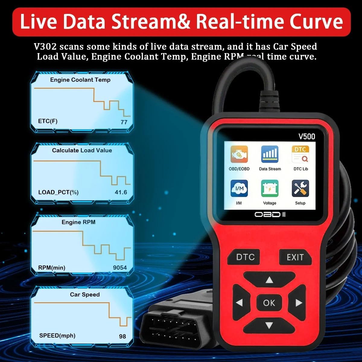VTECH OBD2 Scanner Diagnostic Tool, check engine light Code Reader, DTC Lockup, Spark plugs check, O2 Sensor, EVAP System Test, Vehicle Info VTECH OBD2 Scanner Diagnostic Tool, check engine light Code Reader, DTC Lockup, Spark plugs check, O2 Sensor, EVAP System Test, Vehicle Info