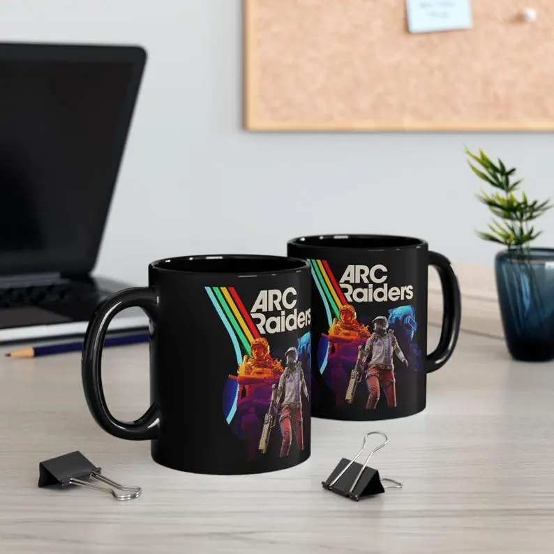 ARC Raiders Gaming mug Sarcastic Funny Retro Arcade Raiders mug Video Game Emote Gamer Gift Distressed Vintage ARC Stripes
