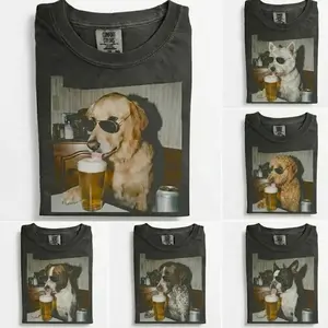 Comfort Colors 50+ Dog Breeds Available Drinking Beer Shirt, Funny Dog Drinking Beer Shirt, Vintage 90s Dog Meme Graphic Tee, Edgy Humor Pet Lover Apparel, Casual Streetwear Outfit, Gift for Dog Lovers for Women & Men jun10