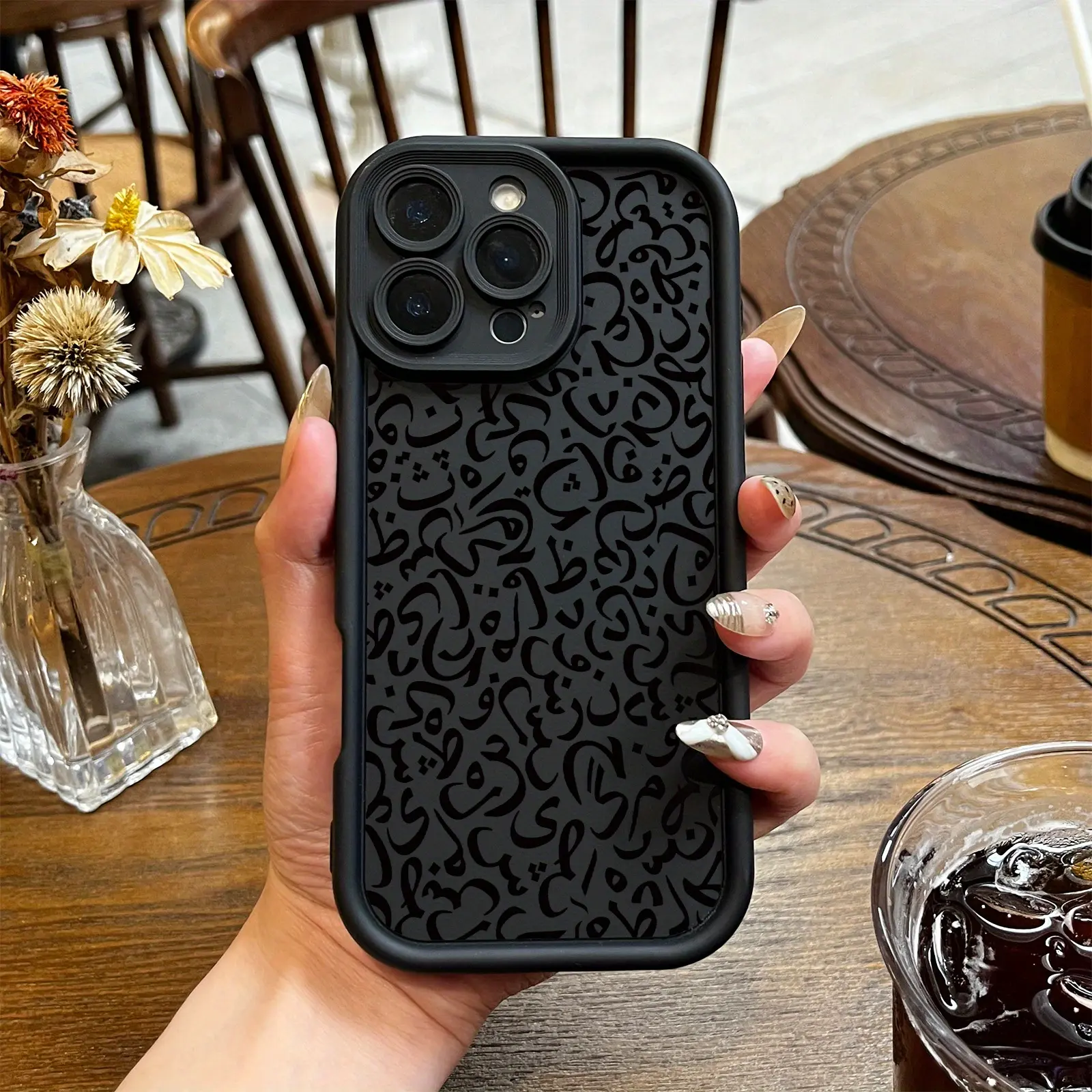 Premium Arabic Letter Cartoon Animation Smartphone Casing, TPU Lens Protection Durable Soft Cover for iPhone 17 Pro Max 16 16e 15 14 Plus 13 12 Mini 11 Air X XS, 2D Printing Handheld Devices Accessories Gift