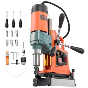 【fathersdaygift】VEVOR Magnetic Drill Press, 1400 W, 2 inch Boring Diameter, 0-750 RPM Speed, Reversible Direction, Mag Drill Press with 6 Core Bits, Electric Drilling Machine for Industrial and Home Improvement