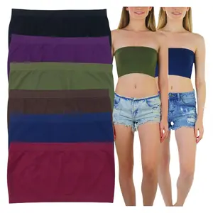 Women's Pack Of 3 Seamless Strapless Tube Top Bras Wire Free No Pad