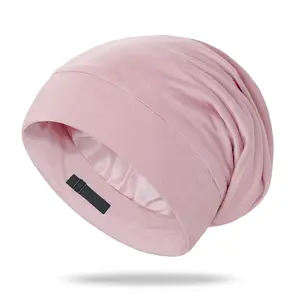 Mulberry Silk Bonnet for Sleeping Women, Silk Hair Wrap for Sleeping, Silk Sleep Bonnet for Women&Men, Real Silk, Not Satin Pink