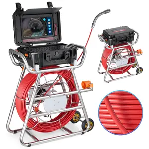 【DealsForYouDays】VEVOR Sewer Camera, 328 ft/100m, Self-Leveling Drain Camera with 10.1" Touchscreen, 512Hz Transmitter & Distance Counter, IP67 Snake Plumbing Camera with Lights-12 LED, 32GB Card for Duct Pipe