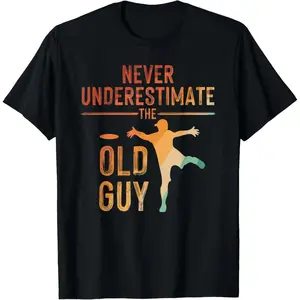 Cotton Disc Golf Art For Men Grandpa Disc Golfer Disc Golf Player T-Shirt Round Neck Short Sleeve T-Shirt Women's Men Graphic Tee