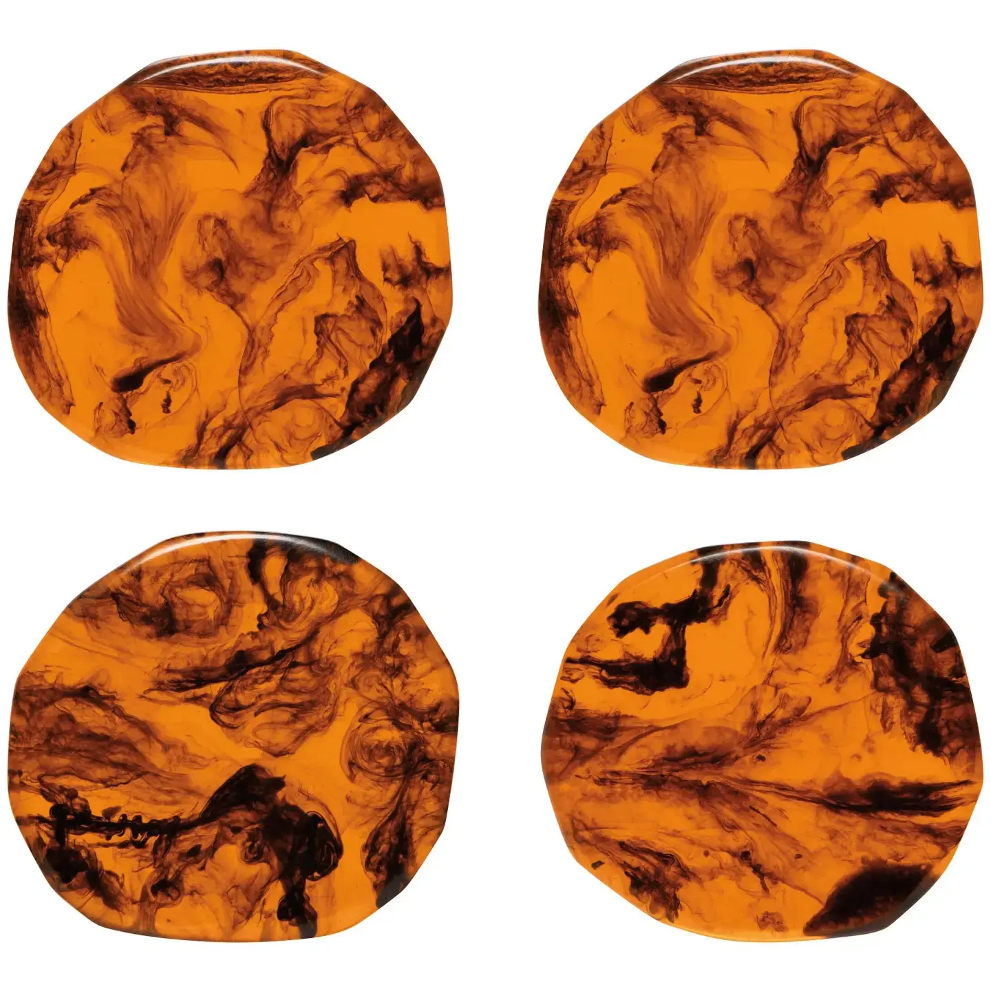 Tortoise Shell Resin Coasters Set | Chic Tabletop Coasters