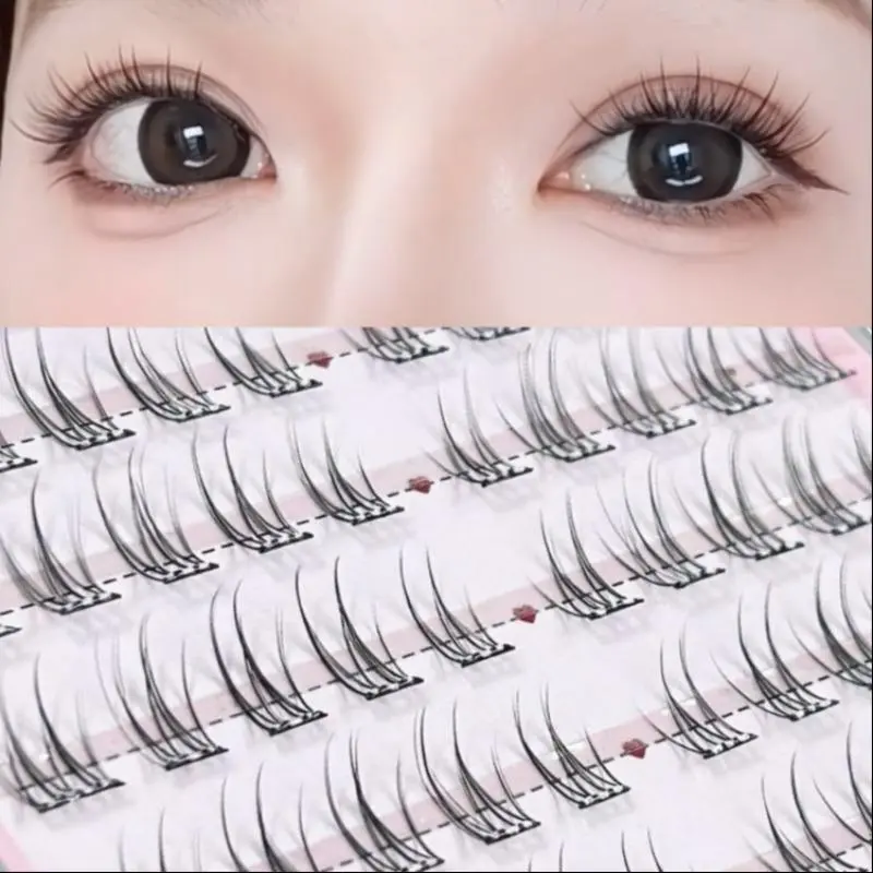 MIXIAOHE 60 Cluster Latex-Free Fluffy Fake Eyelashes Clusters for Beginners, Self-Adhesive C-Curl Natural Look, Length 10mm-13mm, Easy to Use Everyday Lashes, Eyelash Extensions