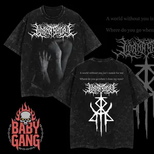 [Baby Gang] Limited Lorna Shore pain Remains Dancing Like Flames Heavy Metal Washed Shirt Unisex Oversize Rock Band Cotton T-shirt Gift For Rock Lovers Gothic Punk Emo Grunge Vintage 90s Graphic Tees Streetwear T-shirt