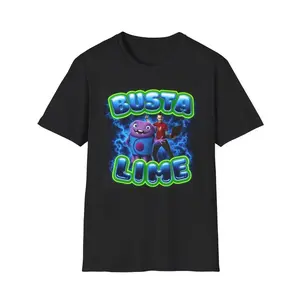 Busta Lime T-Shirt, Colorful Cartoon Alien, Cute Funny Graphic Tee, Gift for Him 7Z1