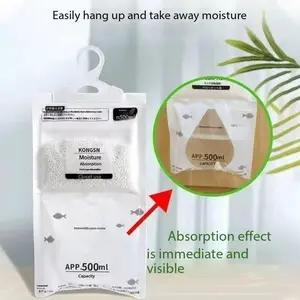 5-Piece Dehumidifier Bag Set, 500ML Moisture Absorber, Anti-Mold, for Closets, Cabinets, Dorm Rooms, Space Saving Solution, Durable Material