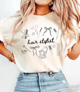 Hair Stylist Shirt, Dresser Tee, Coquette Bow Cosmetology Gift for Hairdresser, Cute Stylist, Comfort Colors