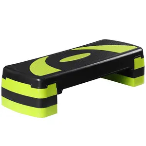 Segawe 30" Aerobic Stepper Adjust 4"-6"-8" Indoor Cardio Step Fitness Exercise With Risers Yellow-Green