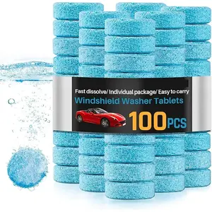 50 Car Windshield Washer Fluid Concentrated Tablets Solid Effervescent Wiper Tablet for Car Room Kitchen Window Glass Cleaning