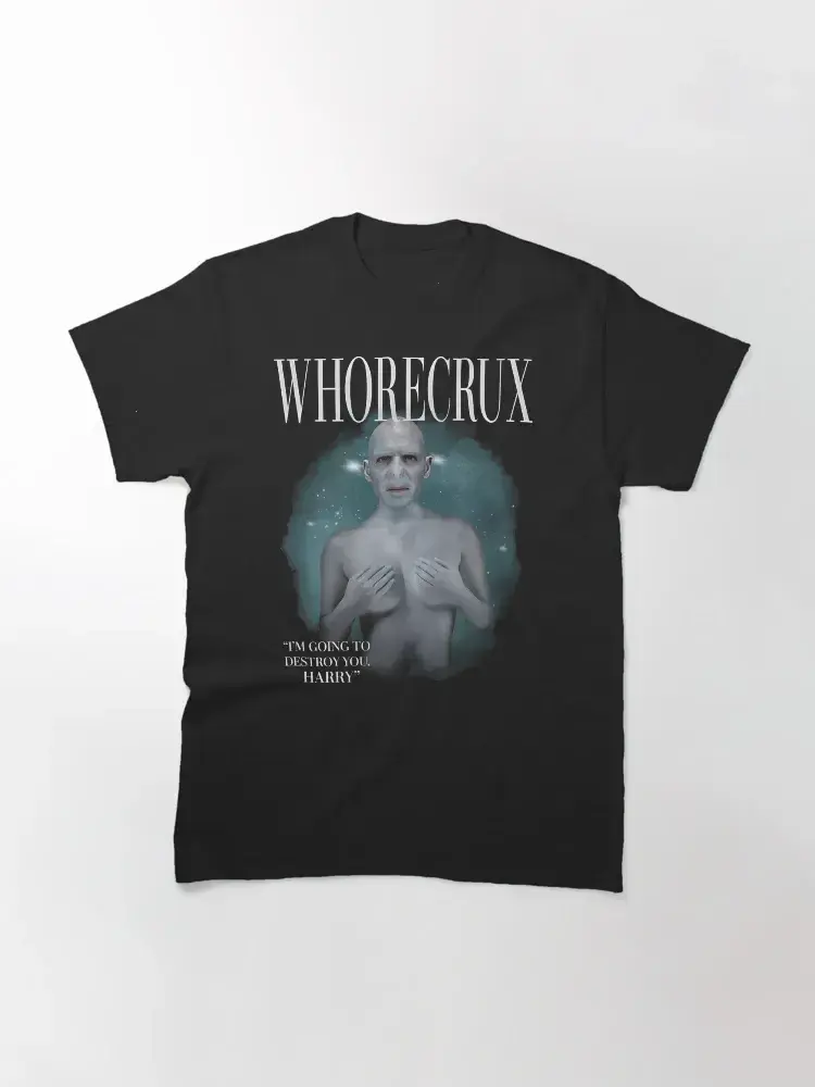 Whorecrux Voldemort Graphic Tee Streetwear Design on Unisex T-Shirt Essential for Meme Fans, Trending Harry Potter Inspired Gift Tee with Comfortable Fit for Everyday Wear
