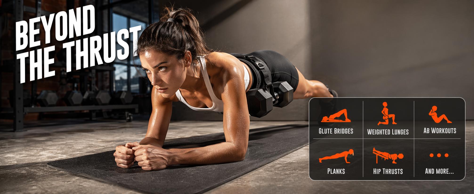 Adjustable Dumbbell Hip Thrust Belt with Extra Cushion Padding & Shoulder Support Pad,Comfort Portable Weight Lifting Accessory for Home Glute & Lower Body Workouts