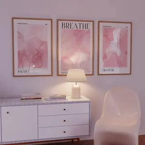 3 Piece Breathe Blurred Art Canvas Set, Abstract Colorful Modern Art Design Office Bedroom Apartment Decor, Nordic Home Wall Art No Frame