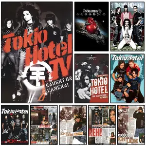 Metal Rock Band Tokio Hotel Poster Sticky Wall Art Printing Waterproof Modern Aesthetic Home Living Bedroom Decor Trendy Room Decoration Gift Durable High Quality