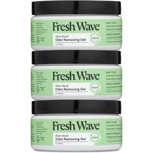 Fresh Wave Odor Removing Gel, 7 oz., Pack of 3 - Odor Absorbers for Home, Safer Odor Relief, Natural Plant-Based Odor Eliminator, Every 7 oz. lasts 15-30 Days, For Cooking, Trash & Pets