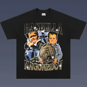 Gildan Hasbulla Vintage Graphic Tees Wrestling Tshirt WWE Shirts Crew Neck Casual Unisex Streetwear Men Women Clothing Gifts - Cotton - Menswear
