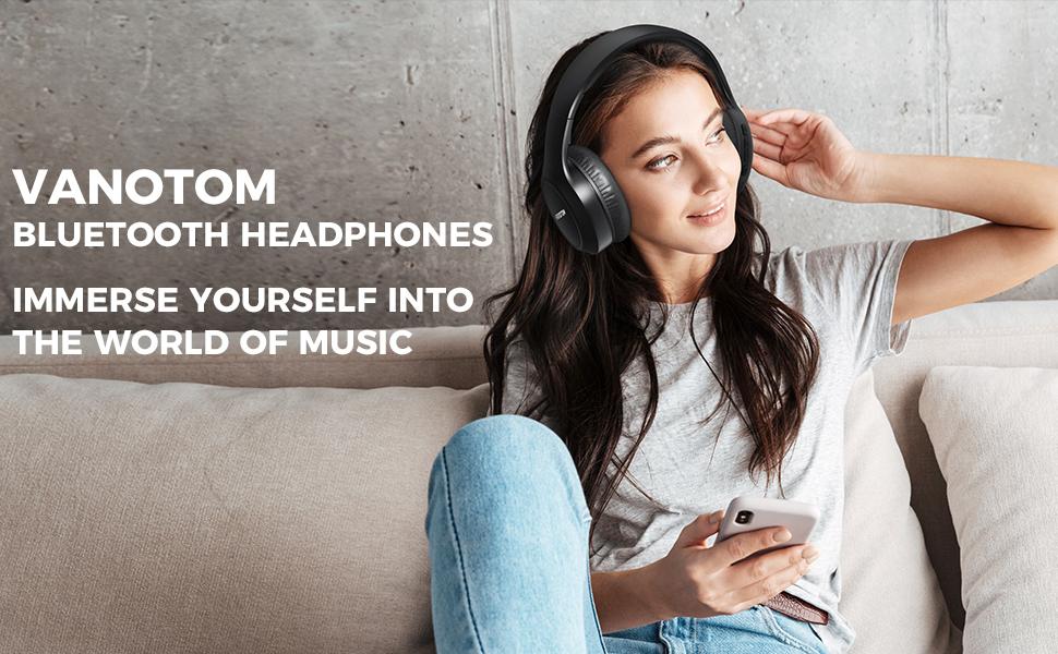 VANOTOM Wireless Headphone Foldable Bluetooth Over Ear Headset for Gaming Phones Computers Electronics Audio with 65H Playtime HIFI Sound Qualitye, Hybrid Wired Earbuds, Connection Cable | Summervibes outdoorfun