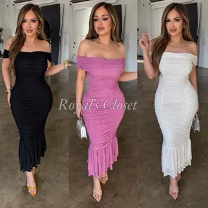 Marian mesh mermaid dress, pearls details