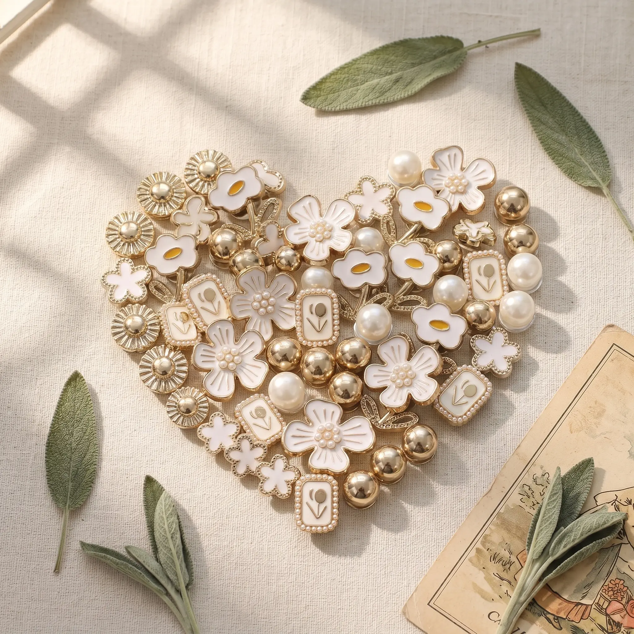 16 Pcs Minimalist Floral & Pearl Shoe Charms Set Chic DlY Flower Pearl Shoes Decoration Sweet Shoe Accessory Kit