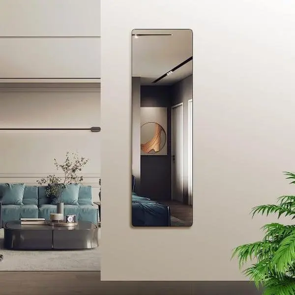 47x14" Door Mirror, Full-Length Wall Mirror - Slim Vertical Dressing Frameless Mirror for Closet, Bedroom, Bathroom, Hallway - Lightweight & Shatter-Resistant for Home & Gym