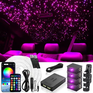 VASTFIRE Car Ceiling Star Fiber Optic Light Kit, Auto Accessories Interior, 300/600 Fiber Holes, 16W Power RGBW LEDs, 24-Button RF Remote Control, Music Sync Mode, for DIY Starry Sky Roof in Cars & Home Theater tiktokshopspringglowup, Vehicle Accessories,